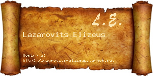 Lazarovits Elizeus névjegykártya